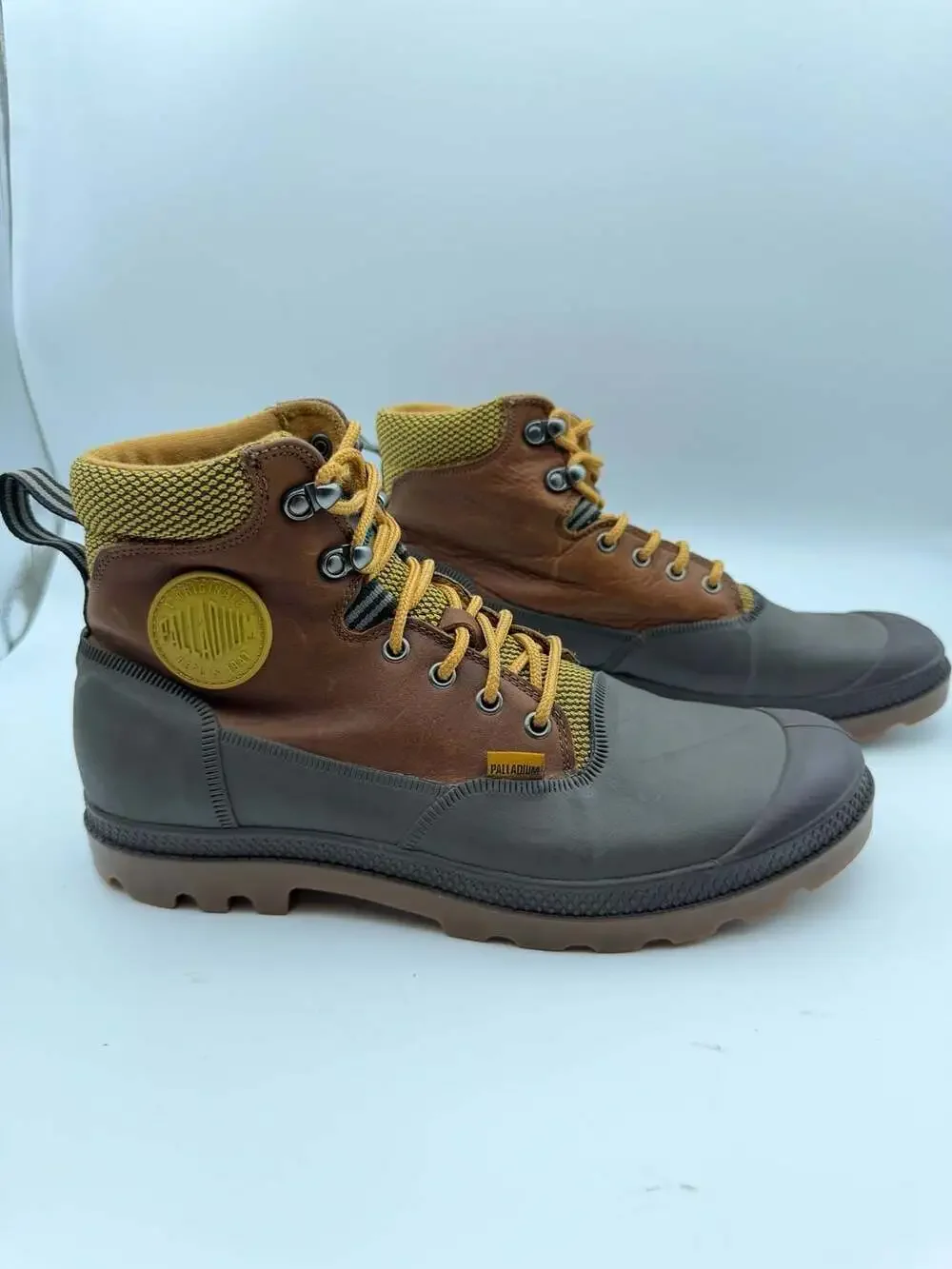 Palladium Sport Cuff WPN Waterproof Boots in Amber Gold and Chocolate